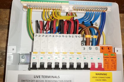 18th Edition Fuse board wired with cover off. 