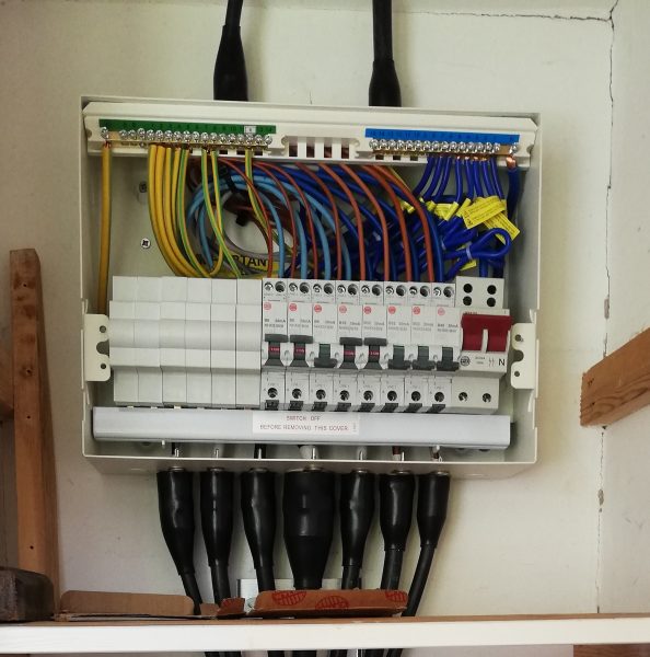 Fuseboard supplied by steel armoured cable. rewire, Faversham, Kent 
